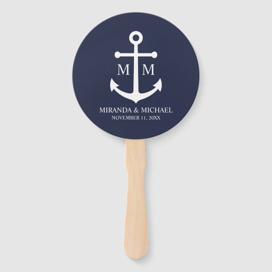 Hochzeit der Nautic Navy Fächer (Vorderseite)