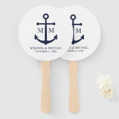 Hochzeit der Nautic Navy Fächer (Vorne und Hinten)