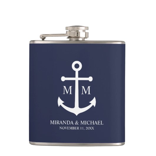 Hochzeit der Nautic Navy Flachmann (Vorderseite)