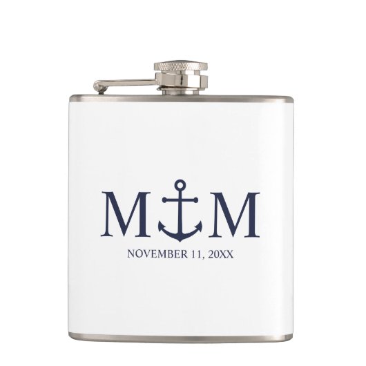 Hochzeit der Nautic Navy Flachmann (Vorderseite)