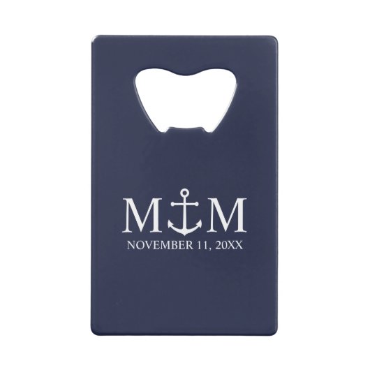 Hochzeit der Nautic Navy Geldbeutel Flaschenöffner (Vorderseite)
