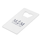 Hochzeit der Nautic Navy Geldbeutel Flaschenöffner (Vorderseite Schrägansicht)