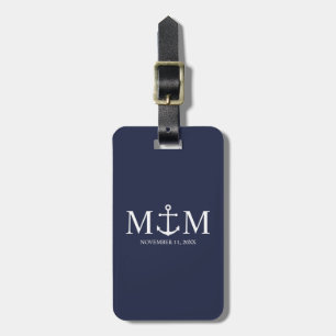 Hochzeit der Nautic Navy Gepäckanhänger