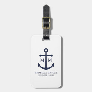Hochzeit der Nautic Navy Gepäckanhänger