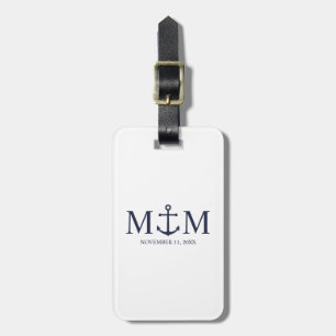 Hochzeit der Nautic Navy Gepäckanhänger