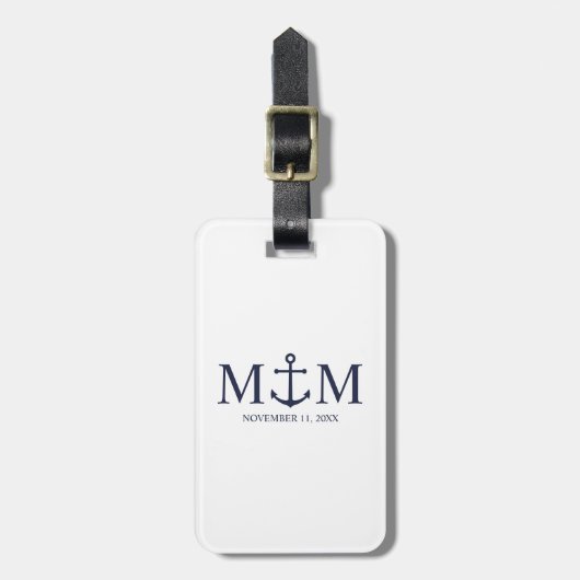 Hochzeit der Nautic Navy Gepäckanhänger (Vorderseite vertikal)