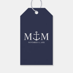 Hochzeit der Nautic Navy Geschenkanhänger