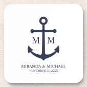 Hochzeit der Nautic Navy Getränkeuntersetzer (Vorderseite)