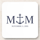Hochzeit der Nautic Navy Getränkeuntersetzer (Vorderseite)
