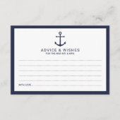 Hochzeit der Nautic Navy Hinweiskarte (Vorderseite)