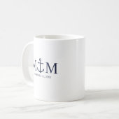 Hochzeit der Nautic Navy Kaffeetasse (Vorderseite Links)