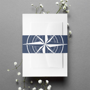 Hochzeit der Nautic Navy mit weißem und blauem Kom Einladungsbanderole