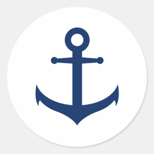 Hochzeit der Nautic Navy Runder Aufkleber (Vorderseite)