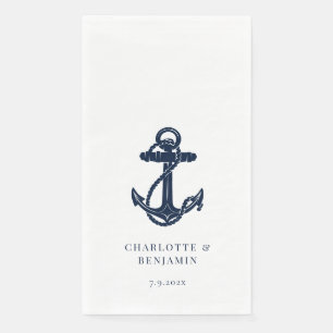 Hochzeit der Nautic Navy Serviette
