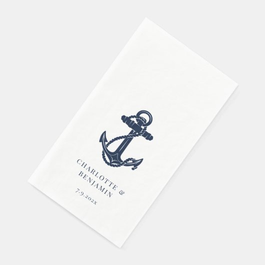 Hochzeit der Nautic Navy Serviette (Ecke)