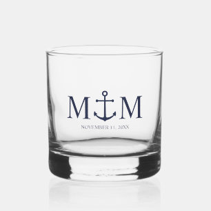 Hochzeit der Nautic Navy Whiskyglas