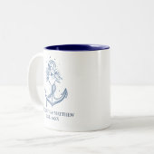 Hochzeit der Nautic Navy Zweifarbige Tasse (Vorderseite Links)