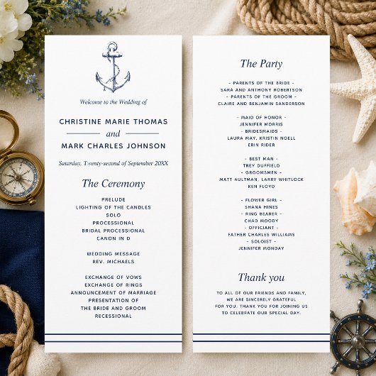Hochzeit der Nautischen Marine Programm