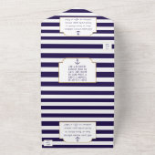 Hochzeit der Nautischen Marine und des Weißstreife All In One Einladung (Außenbereich)