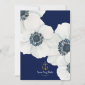 Hochzeit der nautischen Navy mit blauen Wasserfarb Save The Date (Rückseite)
