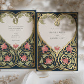 Hochzeit der Navy-Burgunder-Liebe Folieneinladung