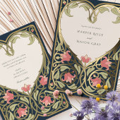 Hochzeit der Navy-Burgunder-Liebe Folieneinladung