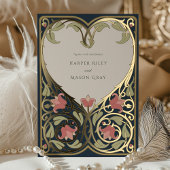 Hochzeit der Navy-Burgunder-Liebe Folieneinladung