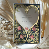 Hochzeit der Navy-Burgunder-Liebe Folieneinladung