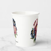 Hochzeit der Navy Burgundy Blush Pink Peony Pappbecher (Links)