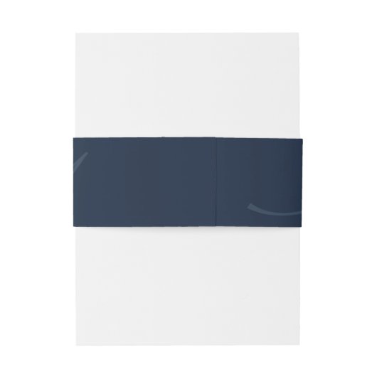 Hochzeit der Navy Classic Elegance Calligraphy Mon Einladungsbanderole (Rückseitenbeispiel)