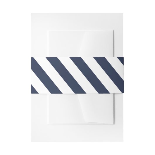Hochzeit der Navy mit blauen und weißen Streifen Einladungsbanderole (Vorderseite Beispiel)