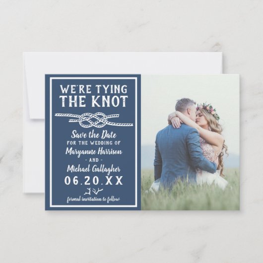 Hochzeit der Navy mit dem bekannten simplen nautis Save The Date (Vorderseite)