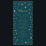 Hochzeit der Navy Mystical Gold Stars Moon Astrono Menükarte<br><div class="desc">Hochzeit der Navy Mystical Gold Stars Moon Astronomie</div>