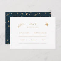 Hochzeit der Navy Mystical Gold Stars Moon Astrono