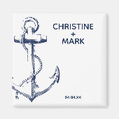 Hochzeit der Navy-Sketch-Ankerhochzeit Magnet (Vorne)