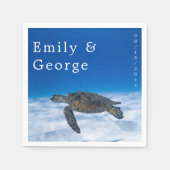 Hochzeit der Navy Underwater Aquatic Turtle Coasta Serviette (Vorderseite)