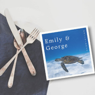 Hochzeit der Navy Underwater Aquatic Turtle Coasta Serviette