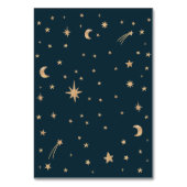 Hochzeit der Navy Whimsical Gold Stars Moon Astron Tischnummer (Rückseite)