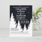 Hochzeit der Navy White Snow Winter Wonderland Einladung (Stehend Vorderseite)