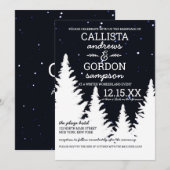 Hochzeit der Navy White Snow Winter Wonderland Einladung (Vorne/Hinten)