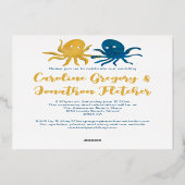 Hochzeit der niedlichen Seestreitkräfte und Goldme Folieneinladung (Rückseite)