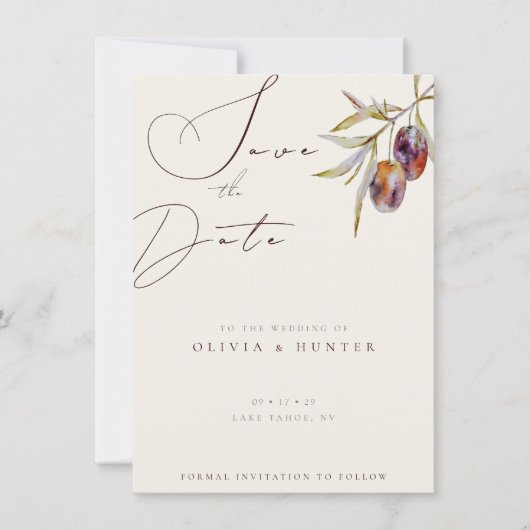 Hochzeit der Olive-Verzweigung Wasserfarbe speiche (Vorderseite)