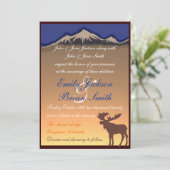 Hochzeit der Orangen Marine nach Maß Einladung (Stehend Vorderseite)