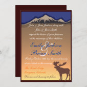 Hochzeit der Orangen Marine nach Maß Einladung (Vorne/Hinten)