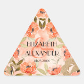 Hochzeit der Orangen Wasserfarbe Dreieckiger Aufkleber (Vorderseite)
