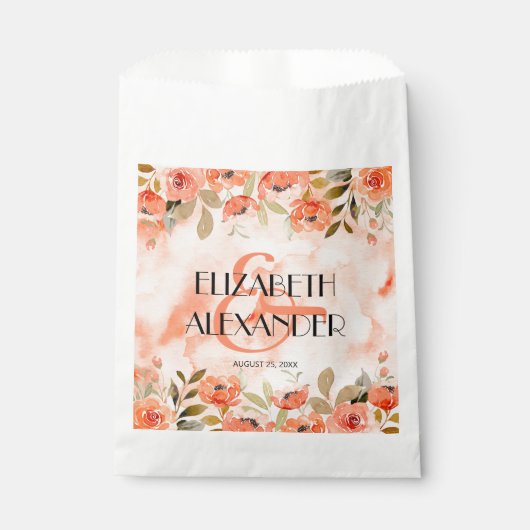 Hochzeit der Orangen Wasserfarbe Geschenktütchen (Vorderseite)