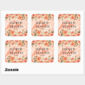 Hochzeit der Orangen Wasserfarbe Quadratischer Aufkleber (Blatt)