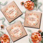 Hochzeit der Orangen Wasserfarbe Runder Aufkleber<br><div class="desc">Schöne orangefarbene Blume und elegante Blätter unterstreichen diese runden Aufkleber mit Ihrer Formulierung in schicken Schriften. Ideal für Hochzeiten,  Brautpartys und vieles mehr. PASSENDE Artikel in unserem Geschäft.</div>