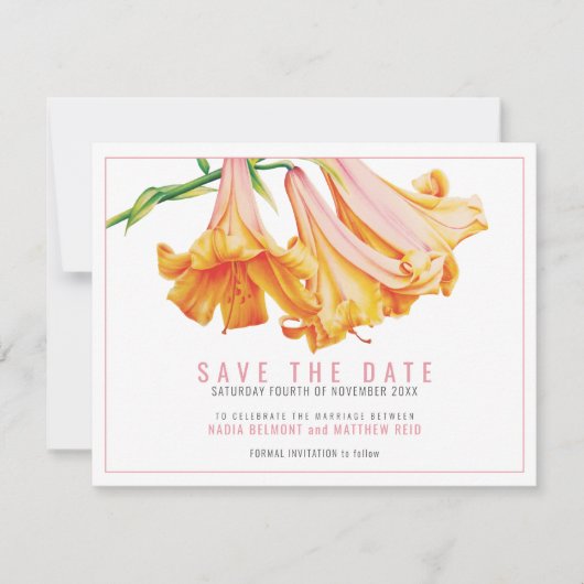 Hochzeit der Oranienlilie Save The Date (Vorderseite)