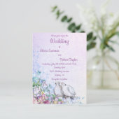 Hochzeit der personalisiert-romantischen weißen Ta Postkarte (Stehend Vorderseite)